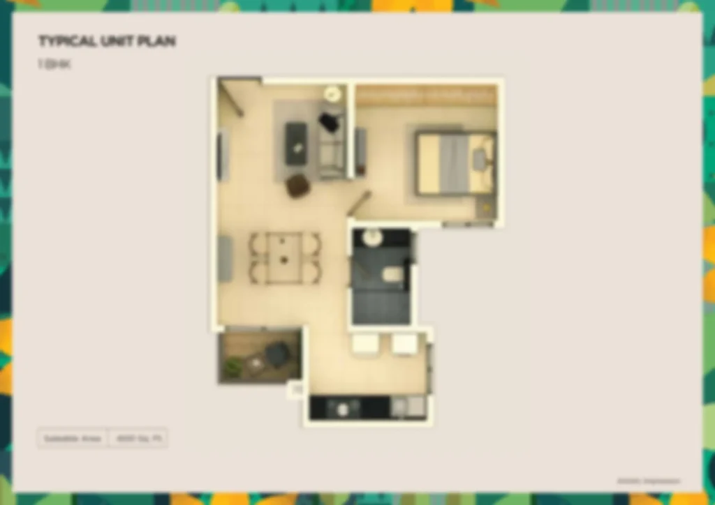 Purva Esplanade Apartment 2 bhk Floor Plan by Puravankara Group located at KIADB Aerospace Park, Bagalur, Bangalore Karnataka