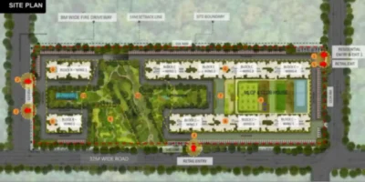 Purva Esplanade Apartment masterplan by Puravankara Group located at KIADB Aerospace Park, Bagalur, Bangalore Karnataka